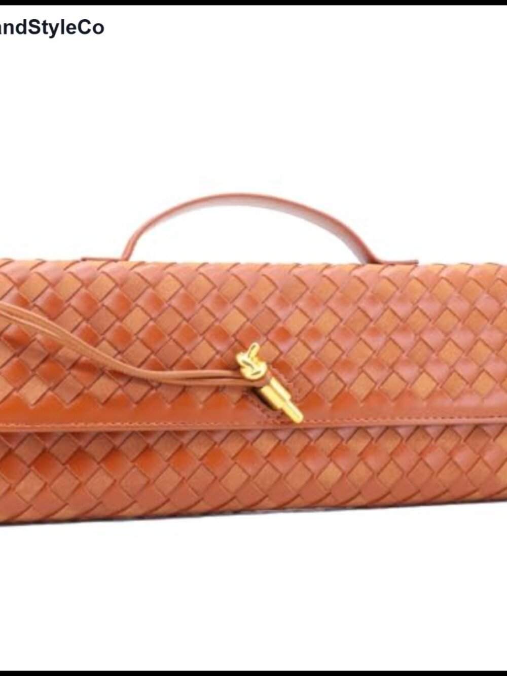 Woven PU Leather Clutch Crossbody Bag Evening Satchel